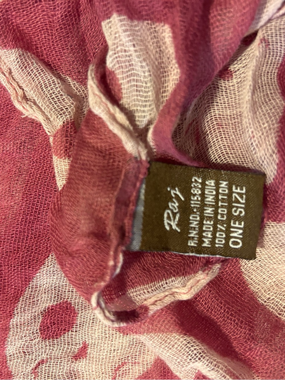 Raji Pink & Cream Cotton Scarf - One Size Skull Print